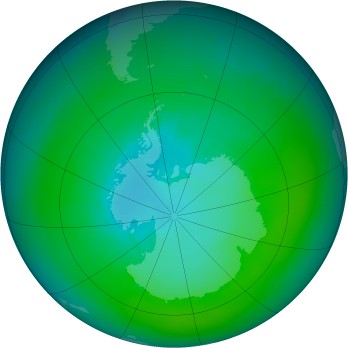 Antarctic ozone map for 1982-02